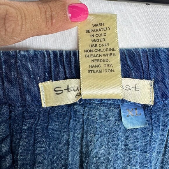 Studio West Sz XL Blue Lace Western Cottagecore Boho Skirt Stretchy Lined - Picture 6 of 7